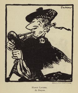 Harry Lauder, cantor e comediante escocês (lito) de Joseph (after) Simpson
