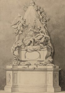 Monumento ao Major-General Wolfe, Zona Norte, Abadia de Westminster (tinta e lavagem sobre papel) de Joseph (attr. to) Wilton