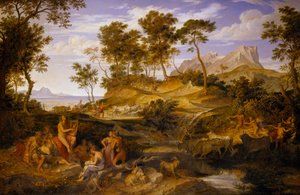 Apolo entre os pastores tessálios de Joseph Anton Koch