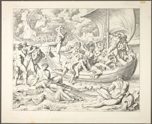 A Casca de Caronte com as Almas que Atravessam o Estige, prato dois de Darstellungen aus Dante