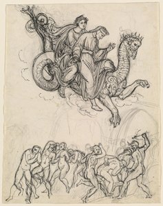 Dante e Virgílio cavalgando nas costas de Geryon de Joseph Anton Koch