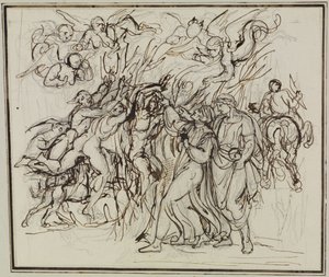 Dante e Virgílio na floresta dos suicidas (Inferno de Dante, Canto 13, V 31)