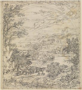 Paisagem heroica com arco-íris de Joseph Anton Koch