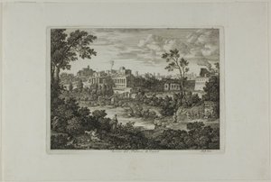 Ruínas do Palácio dos Césares, placa 18 de Die Römische Ansichten de Joseph Anton Koch