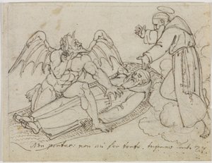 Esboço para Guido da Montefeltro (Inferno de Dante, canto 27) de Joseph Anton Koch