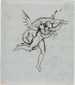 Estudo do conselheiro de Lucca, Inferno de Dante, canto 21, verso 34 de Joseph Anton Koch