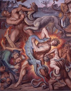 O inferno da Divina Comédia de Dante - Detalhe - Fresco