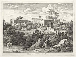 Vista de San Vitale, Roma de Joseph Anton Koch