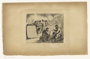 Boekhandelaren tijdens de lunch
Pode vir e ler em qualquer altura, desde que não perturbe o almoço dos livreiros (título sobre o objecto) de Joseph Apoux