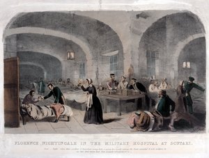 Florence Nightingale (1820-1910) no Hospital Militar de Scutari durante a Guerra da Crimeia, 1856