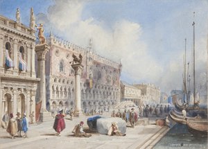 Veneza, colada em Thomas Moodys Journal de uma turnê pela Suíça e Itália, 1822 (wc no papel)