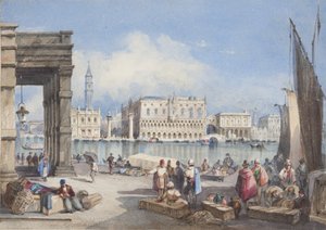 "Veneza", colado na página de título do jornal de Thomas Moody de uma turnê pela Suíça e Itália, 1822