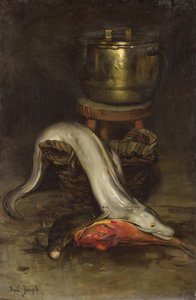 Ainda vida com peixe e caldeirão