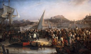 Napoleão saindo da ilha de Elba em 26 de fevereiro de 1815 de Joseph Beaume