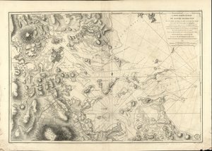 Uma carta particular do porto de Boston, mostrando as sondas, os bancos de areia, as rochas, o amaien e outras direções úteis na navegação. de Joseph Bernard; Des Barres Chabert