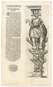 Coluna com a figura de um elefante, 1604 de Joseph Boillot