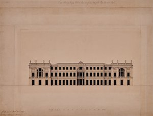 Frente Leste de Langley Hall em Kent de Joseph Bonomi