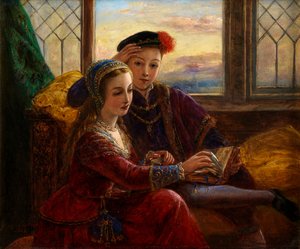 Edward VI e Lady Jane Grey (óleo a bordo) de Joseph Bouvier