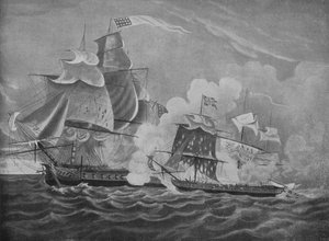 O Presidente e o pequeno cinturão, c1812 de Joseph Cartwright