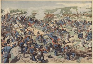 Batalha de Wissembourg, Guerra Franco-Prussiana, 4 de Agosto de 1870 (cor litho)