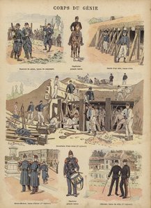 Engenheiros militares do exército francês (cor litho)