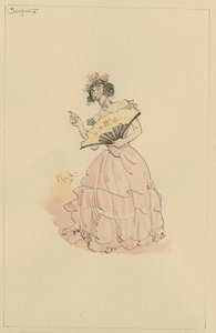 Cleópatra, ou A Honorável Sra. Skewton, em 1920 (caneta e tinta com wc no papel) de Joseph Clayton Clarke