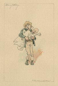 Johnny Tellerby - O Homem Assombrado e o Barganha do Fantasma, em 1920 (caneta e tinta com wc no papel) de Joseph Clayton Clarke