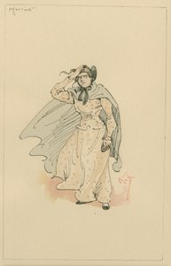 Senhorita Harriet Carker, c.1920s (caneta e tinta com wc no papel) de Joseph Clayton Clarke