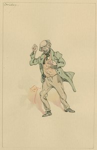 Sr. Gridley, c.1920s (caneta e tinta com wc no papel) de Joseph Clayton Clarke