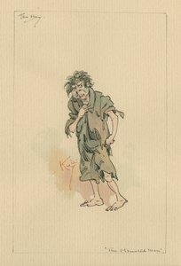 O Garoto - O Homem Assombrado e a Barganha do Fantasma, em 1920 (caneta e tinta com wc no papel) de Joseph Clayton Clarke