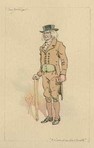 The Stranger, ou Edward Plummer - O Grilo na Lareira, c.1920s (caneta e tinta com wc no papel) de Joseph Clayton Clarke