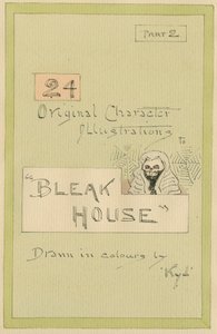 Página de rosto, ilustrações para &39;Bleak House&39;, Parte 2, c.1920s (caneta e tinta com wc no papel) de Joseph Clayton Clarke