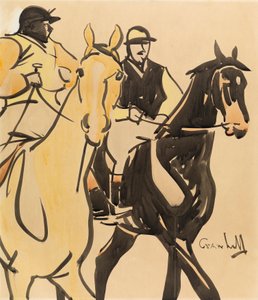 Dois cavaleiros (guache sobre cartão) de Joseph Crawhall