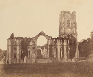 Abadia de Fountains. A Capela dos Nove Altares, Exterior, 1850s. de Joseph Cundall