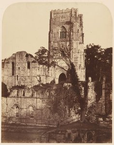 Abadia das Fontes. A Igreja e a Casa do Capítulo, década de 1850.