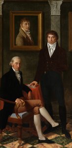 Retrato de amizade dos artistas François Wynckelman, François van der Donckt e Joseph Odevaere (óleo sobre tela) de Joseph Denis Odevaere