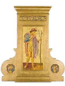 Crystofore, 1898-99 (mídia mista em painel de folha de ouro trabalhado) de Joseph Edward Southall