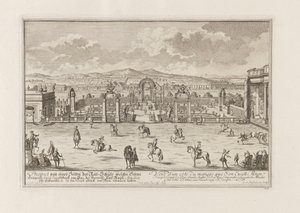 Escola de Equitação do Conde Paar em Viena, 1719. de Joseph Emanuel Fischer von Erlach