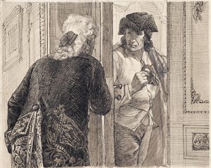 Dois homens em trajes rococó