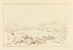 Vista Geral do Lago de Derwent Water de Joseph Farington