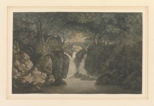 Cascata Rydal inferior de Joseph Farington