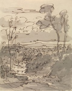 Árvores e Paisagem Hilly Landscape de Joseph Farington