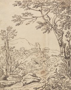 Árvores e um Castelo Distante de Joseph Farington
