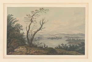Vista através de Windermere olhando para a Grande Ilha de Joseph Farington
