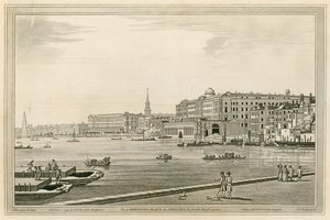 Vista do Somerset Place, o Adelphi, etc do Jardim do Templo de Joseph Farington