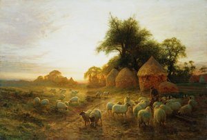Yon Yellow Sunset morrendo no oeste (óleo sobre tela) de Joseph Farquharson