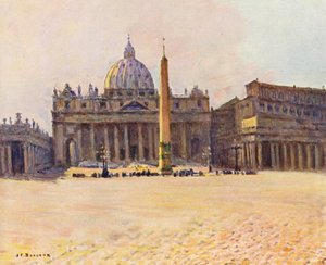 Roma: São Pedro (litografia a cores) de Joseph Felix Bouchor