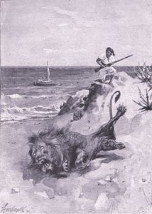 Ele estava lutando pela vida (litho) de Joseph Finnemore