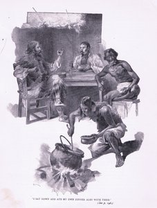 Sentei-me e comi o meu jantar com eles (litho) de Joseph Finnemore