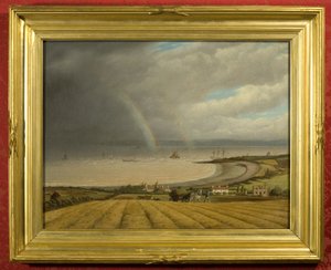 Uma vista de Portishead em direção ao País de Gales (óleo sobre tela) de Joseph Francis Walker